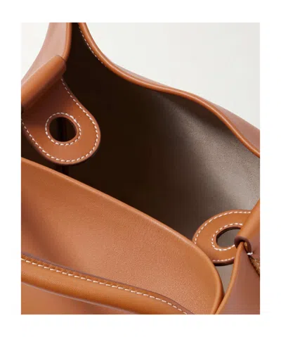 Loro Piana Bale Large Leather Bag In Brown