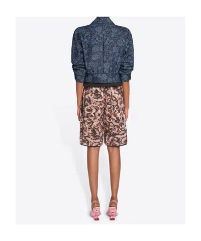 Dries Van Noten Printed Denim Jacket In Purple