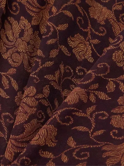 Dries Van Noten Printed Georgette Shirt In Brown