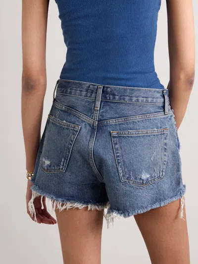 Agolde Parker Vintage Cutoff Organic Denim Shorts In Blue