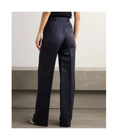 Loro Piana Devin Pleated  Wide-leg Pants In Blue