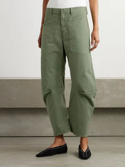 Nili Lotan Shon Pleat Detail Track Pants In Green