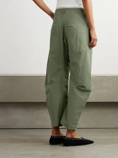 Nili Lotan Shon Pleat Detail Track Pants In Green