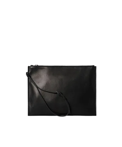 The Row Zipper Wristlet Bag In Black