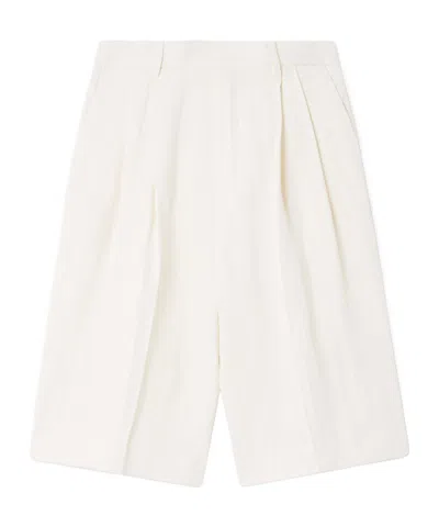 Dries Van Noten Belt Loop Shorts In White