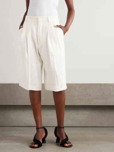 Dries Van Noten Belt Loop Shorts In White