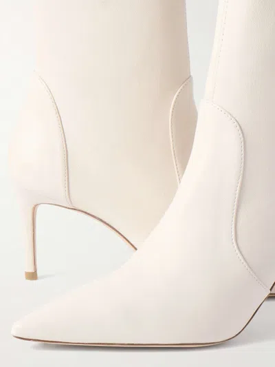 Stuart Weitzman Stuart Power Leather Ankle Boots In White