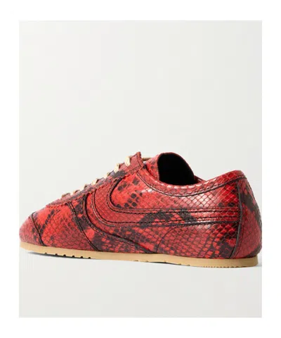 Dries Van Noten Round Toe Sneakers In Red