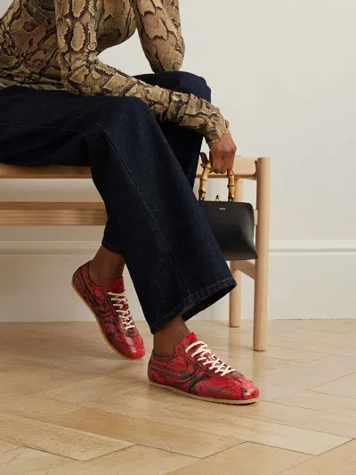 Dries Van Noten Round Toe Sneakers In Red