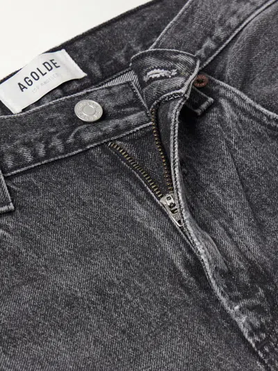 Agolde Mid-rise Straight-leg Denim Trousers In Gray