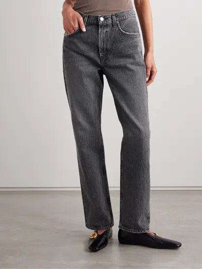 Agolde Mid-rise Straight-leg Denim Trousers In Gray