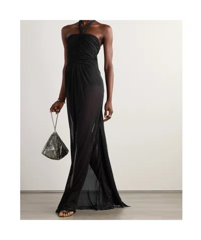Dolce & Gabbana Organza Maxi Dress In Black