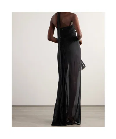 Dolce & Gabbana Organza Maxi Dress In Black