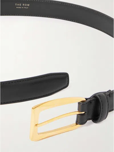 The Row Leather Belt In Black