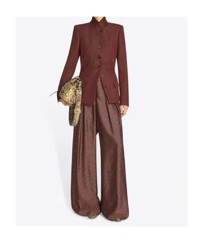 Dries Van Noten Long-sleeved Suit Jacket In Brown