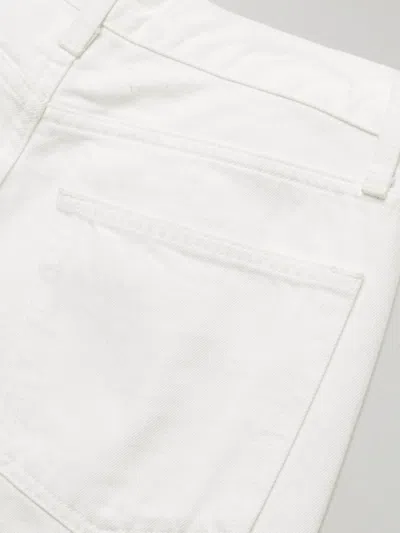 Nili Lotan Mitchell High Waist Denim Trousers In White