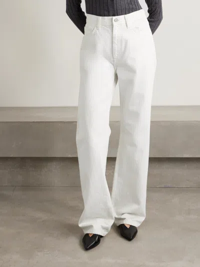 Nili Lotan Mitchell High Waist Denim Trousers In White
