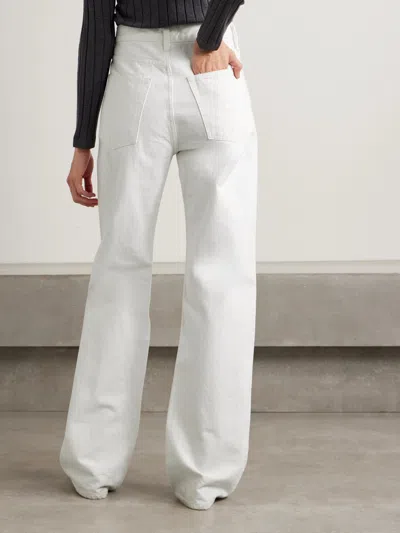 Nili Lotan Mitchell High Waist Denim Trousers In White