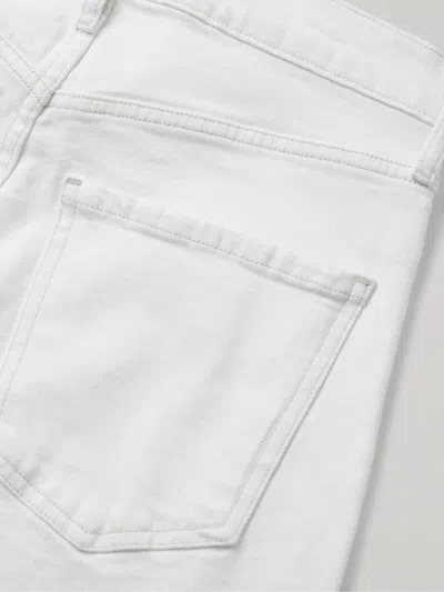 Agolde Luna Frayed High-rise Barrel-leg Jeans In White
