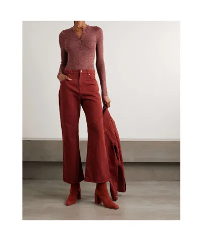 Gabriela Hearst Long-sleeved Sweater In Burgundy