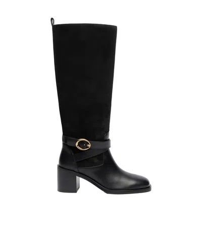 Stuart Weitzman Round-toe Knee-high Boots In Black
