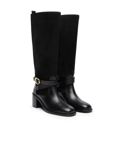 Stuart Weitzman Round-toe Knee-high Boots In Black