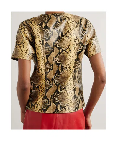 Dries Van Noten Snake-effect Leather Top In Multi