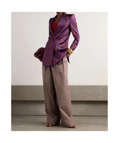 Dries Van Noten Long-sleeved Suit Jacket In Purple