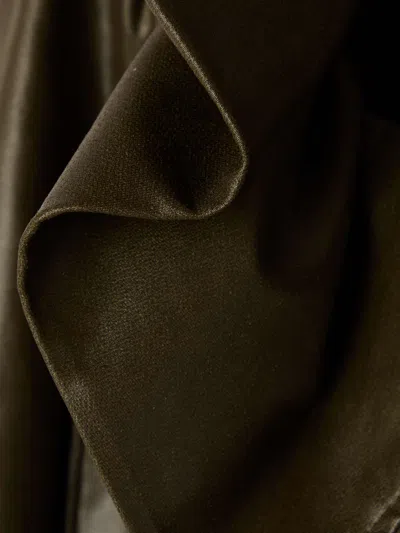 Dries Van Noten Long Sleeve Leather Jacket In Green