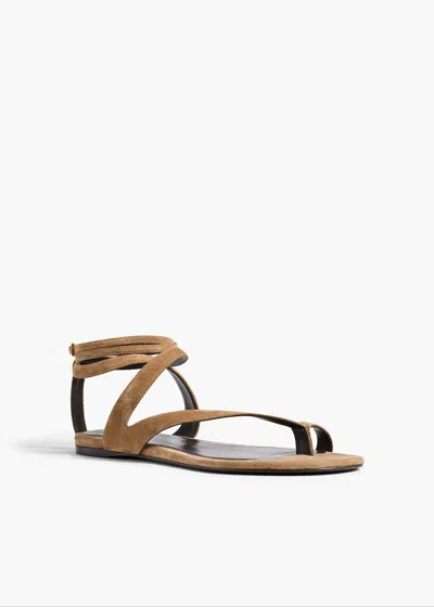 Khaite Aimee Ankle-wrap Sandals In Brown