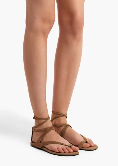 Khaite Aimee Ankle-wrap Sandals In Brown