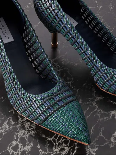 Gabriela Hearst Andres Woven Leather Pumps In Animal Print