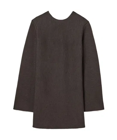 Khaite Elle Wool-blend Mini Dress In Brown