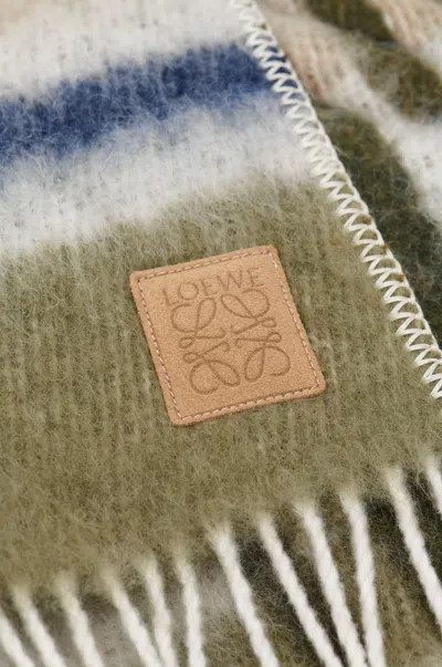 Loewe Hooded Scarf Coat In Wool And Mohair Blend In Multi