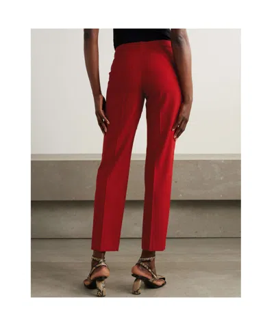 Dries Van Noten Poumas Straight Leg Wool Trousers In Red