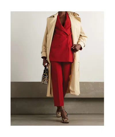 Dries Van Noten Poumas Straight Leg Wool Trousers In Red