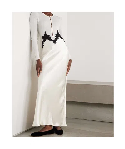 Gabriela Hearst Kerry Lace Trimmed Dress In White