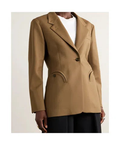 Blazé Milano Long-sleeved Suit Coat In Brown