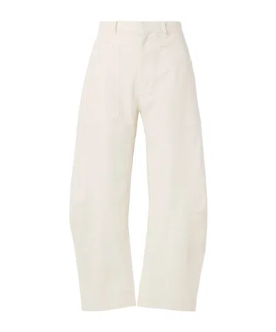 Nili Lotan Shon Pleat Detail Track Pants In White