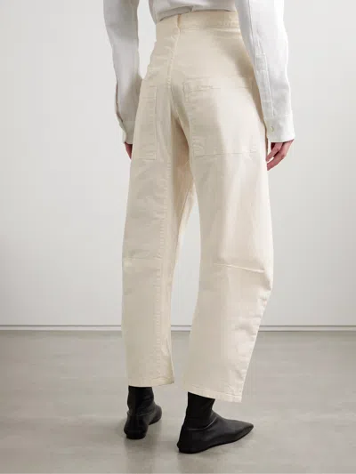 Nili Lotan Shon Pleat Detail Track Pants In White
