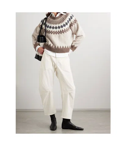 Nili Lotan Shon Pleat Detail Track Pants In White