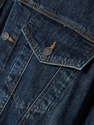 Agolde Button Denim Jacket In Blue