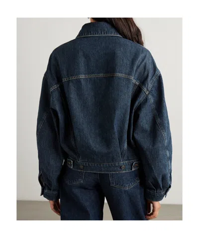 Agolde Button Denim Jacket In Blue