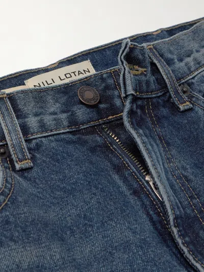 Nili Lotan Mitchell Denim Trousers With Belt Loops In Blue