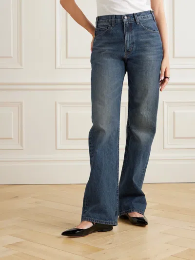Nili Lotan Mitchell Denim Trousers With Belt Loops In Blue