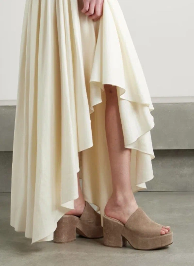 Gabriela Hearst Round Toe High Heel Sandals In Brown