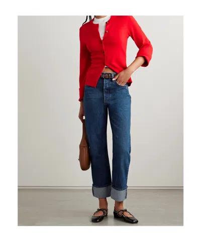 Agolde Low-rise Straight-leg Denim Trousers In Blue