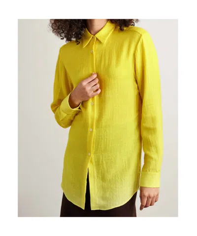 Gabriela Hearst Long Sleeve Shirt In Yellow