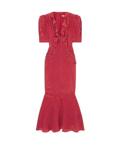 Alessandra Rich Polka-dot Dress In Multi