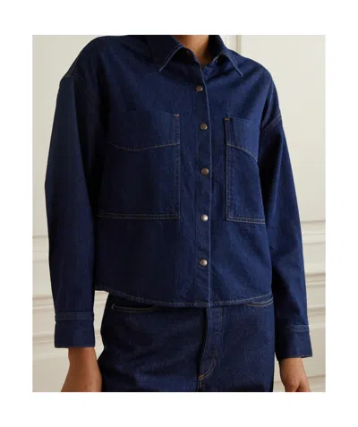 Agolde Snap Button Denim Shirt In Black